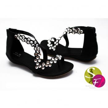 312 Flat Sandals With Silver Diamontes - Women Shoes - Best Price in Pakistan - HitShop.pk